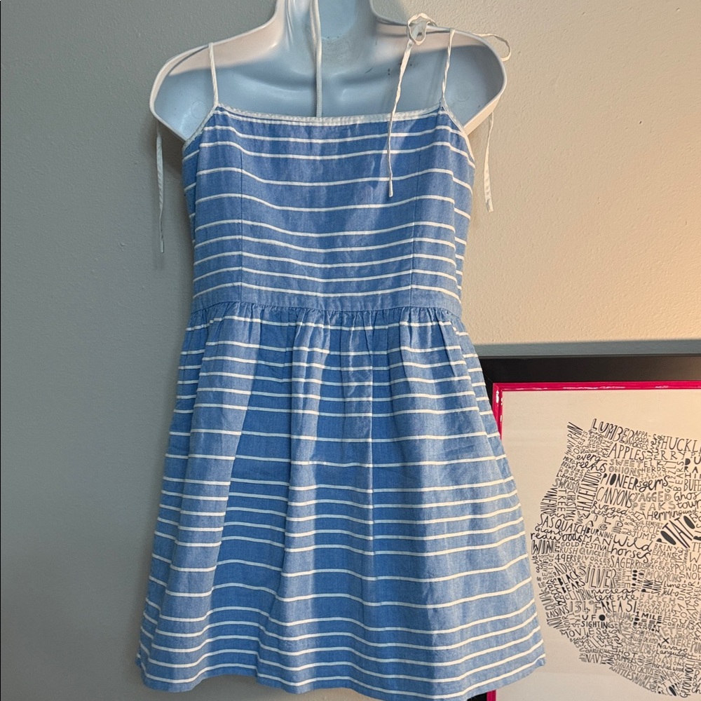 GAP Blue and White Striped Mini Dress EUC - Picture 2 of 3